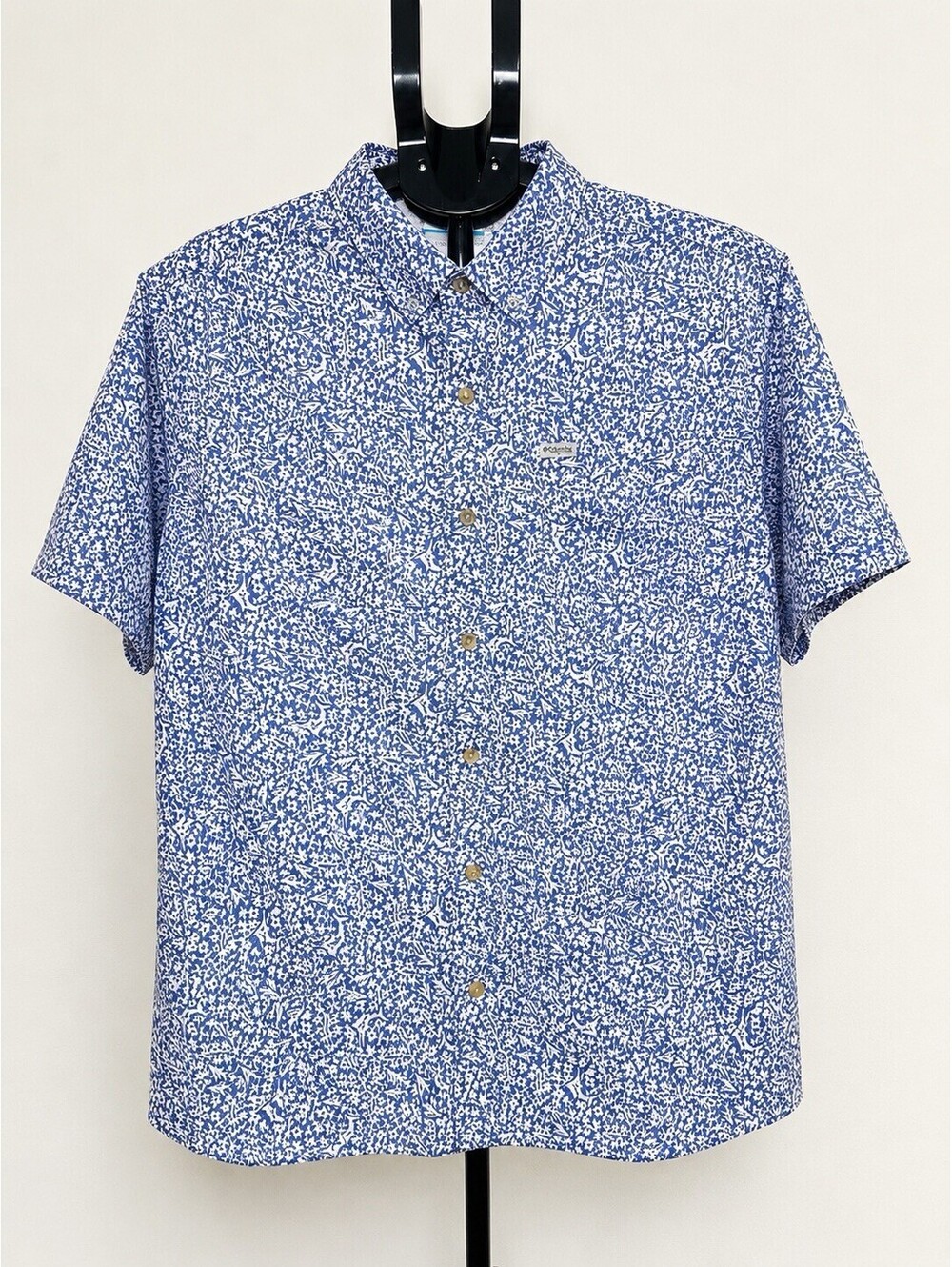 Columbia PFG Tamiami ll Women’s L Blue White Floral Fish Print Vented -079-